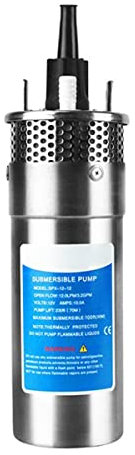 Water Pumps, Parts & Accessories Stainless Steel Solar Submersible Pump Electric 12V 24V Mini Pump Deep Well Pumping Household Head Flow 70M(8L,12V)