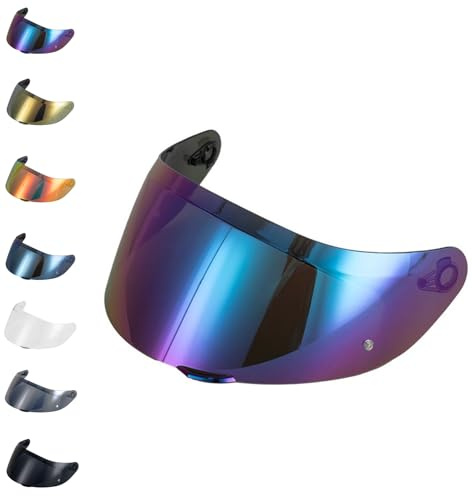 EvoParts Visière GT4-1 GT4-2 pour casque compatible AGV K1 K1S K5 K5S pinlock ready (Arc-en-ciel, L-ML-XL-XXL)