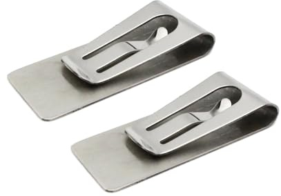 WUZIA 2 PCS Slim Money Clips Stainless Steel Cash Receipt Note Clip Credit Card Wallet Bill Holders Accessories for Men Women