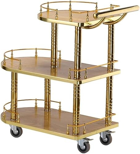 Generisch Barwagen auf Rollen mit Ablageflächen für Getränke und Barservice, tragbarer Catering-Trolley, Elegantes Design, 85 x 77 x 40 cm