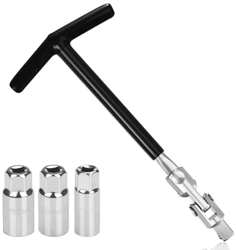 thirei Chiave per Candele, Set di Chiavi per Candele da 4 Pezzi, Set di Chiavi per Candele Flessibili universali da 16/18/21 mm, Chiave per Candele con Manico Lungo, per Auto e Moto