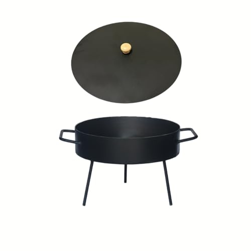 Genérico Disco De Arado Con Tapa Inoxidable Paellera Argentina de Acero al Carbono para Cocinar con Patas desmontables Varios tamaños Nic Store BBQ (30cm)
