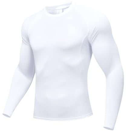 Towintec T Shirt Compression Homme Maillot Manches Longues Baselayer | Col Rond, Haut Séchage Rapide Respirant, Tee‑Shirts Fitness, Course à Pied Entraînement, Football, Jogging, Sports
