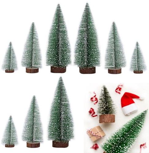 DEXYZZY 9 Stück Miniatur Weihnachtsbaum, Mini Weihnachts Baum, Grün Mini Weihnachts Baum Klein, Mini Tannenbaum Deko Klein Weihnachtsbaum, für Weihnachtsdeko, Tischdeko, DIY, Schaufenster, 10/15/20 cm