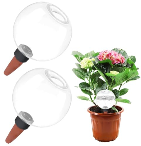 Tutamaz Lot de 2 boules d'irrigation, grande capacité, 500 ml, pour arrosage automatique des plantes, bulbes d'irrigation transparents pour la chambre, le balcon et les plantes de jardin
