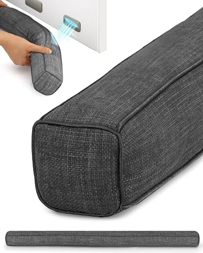 Beautissu Magnetischer Zugluftstopper für Türen 90cm – Wärmeschutz & Kälteschutz Türluftstopper mit Magnet Dunkelgrau – Stoff Windstopper Tür Zugluftstopper Fenster Haustür Kältestopper – Levante