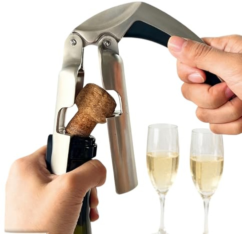 Tire-bouchon à vin portable - Ouvre-champagne en métal - Compatibilité universelle - Confort portable - Décapsuleur de liège pour bouteilles de vin, maison, cuisine, bar, hommes, femmes, personnes