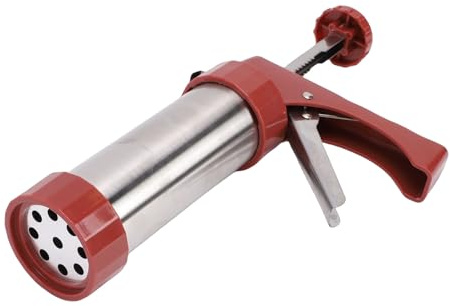 Asixxsix Spritz Kit de Pistola para Prensar Galletas, Juego de Prensa para Hacer Churros de Acero Inoxidable con 13 Discos para Galletas y 8 Puntas para Decoración de Pasteles,