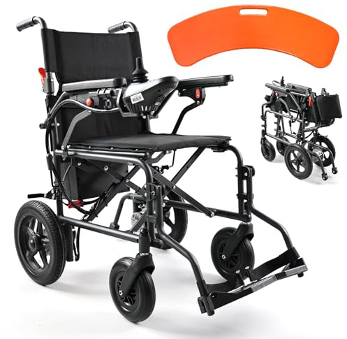 TYGYSDO Sedia a rotelle elettrica pieghevole leggera in carbonio, carrozzina elettrica per disabili e anziani, autonomia 20 km, portata fino a 110 kg,electric wheelchair portatile per viaggi e outdoor