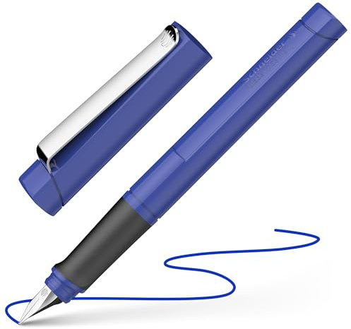 Schneider 160203 Base Uni Füller (Rechtshänder, M-Feder, inkl. Tintenpatrone königsblau) blau