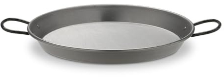 La Valenciana Paellapfanne mit Keramikgriffen, Stahl, emailliert, 30 cm, auch für Induktionsherd geeignet, Schwarz