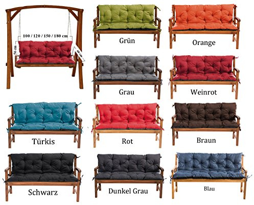 MH Gartenbankauflage Bankauflage Bankkissen Sitzkissen 150 x 60 x 50 cm Polsterauflage Sitzpolster (dunkelblau)