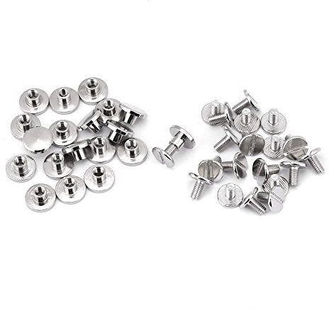 Remache de tuerca de latón macizo con espiga de metal, 20 piezas por juego de remaches de tuerca de cabeza plana de latón duradero, tornillos de reparación de cinturones de cuero