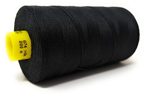 Gütermann Garn Mara 80 Robustes Nähgarn Polyester 800 Meter Nähmaschinengarn UV Beständig Reißfest (Schwarz, 1)