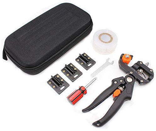 KATUR Kit de taille pour élagage de jardin, greffe de plantes, ciseaux à couper les greffes d'arbres fruitiers, coupe Ω, coupe en U, coupe en V, clé, tournevis et ruban à greffer (sécateur)