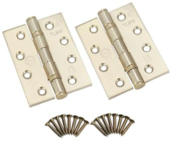 Door Hinges FIRE Rated 4’’x 3’’ Ball Bearing CE13 Grade Stainless Steel -Brass (1 Pair (2 Hinges))
