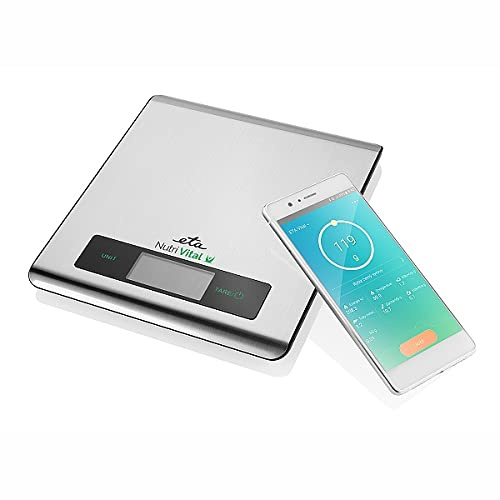 ETA Digital Nutri Vital - Bilancia da cucina con Smart App, display LCD, design sottile, capacità 5 kg