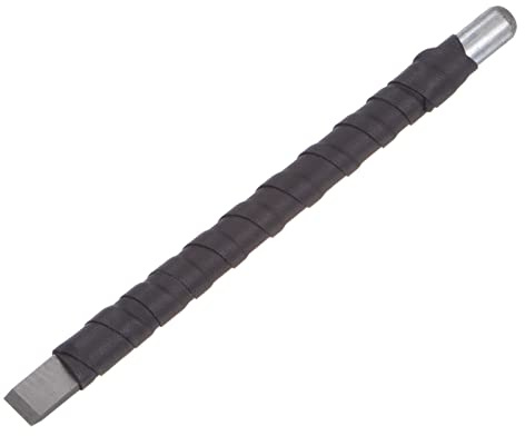 sourcing map Madera Cinceles Cuchillo, 10mm Tungsteno Carburo Plano Punta Tallado Carpintería Manual Herramienta 150mm (6 Pulgadas) Longitud con Cuero Tela Mango