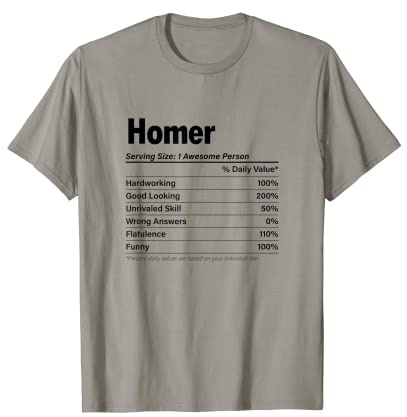 Información nutricional HOMER | Definición de nombre divertido - Gráfico Camiseta