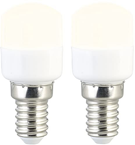 Luminea Kühlschrankbirne: 2er-Set LED-Kühlschranklampen, E14, T25, 150 lm, 2 W, warmweiß (Kühlschrankleuchte, LED-Leuchtmittel E14 Maiskolben, Glühbirnen)