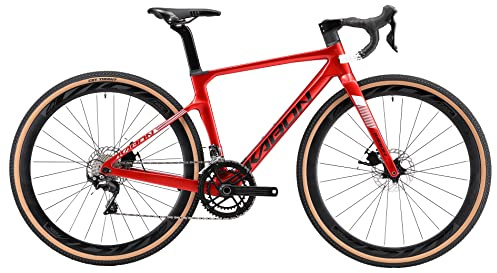 Rennrad Gravel Bike 28 Zoll mit Carbon Rahmen und Gabel, Shimano 22-Gang Scheibenbremse, Carbon Lenker und Sattelstütze für Herren und Damen