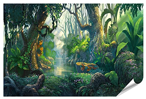 islandburner XXL Bild Poster Fantasy Wald Hintergrund Malerei Premium Bilder Fotodruck IMUK-PKL