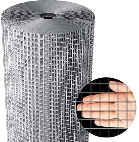 Hardware-Tuch Metall-Hühnerdrahtgeflecht, geschweißter Edelstahldraht, 1/2 Zoll quadratisches Hardware-Tuch, Hühnerdrahtgeflechtrolle für Garten, Geflügel, Kaninchen, Hühnerreifen, Pflanzen ( Size : 1