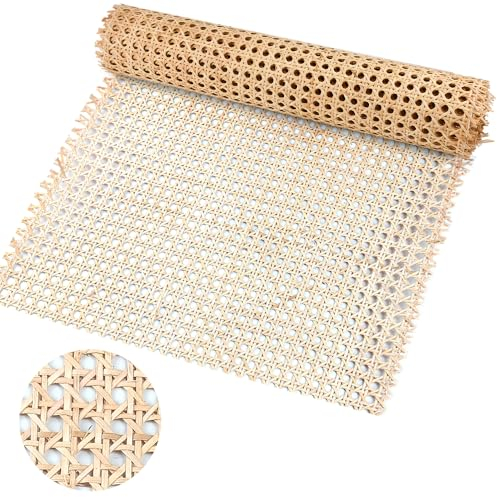 Kleemeiero Rattan-Gurtband 35 x 100cm Cane Webbing Rattan Roll Natürliche Rattan Geweberolle Gewebtes Offenes Rattan Geflecht Möbel Wiener Geflecht Gewebtes Rattanblech für Möbel Stühle Schränke