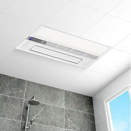 HAILM Extractor Baño Silencioso con Mando A Distancia, Extractor Rectangular con Iluminación Led, para Ducha/Baño/Oficina,