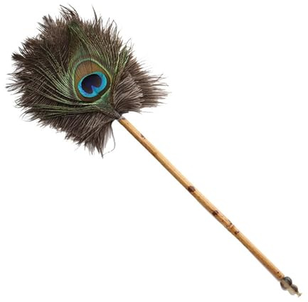 Plume d'autruche, Plume, Artisanat & Couture Poussière plumeau plume de paon poussière plumeau bambou autruche brosse à cheveux gris ménage artefact décoration poulet plume plumeau Zen vintage ( Color