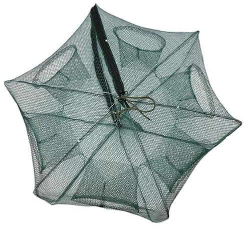 Automatic Fishing Net 6/12 Holes Fishing Bait Foldable Net Shrimp Baits Cast Mesh Trap Shrimp Cage Nylon Dip Cage Crab Fish Trap Cast Crab Nets