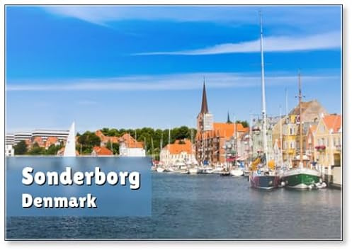 Kühlschrankmagnet Segelboote am Hafen Sonderborg, Dänemark, Europa