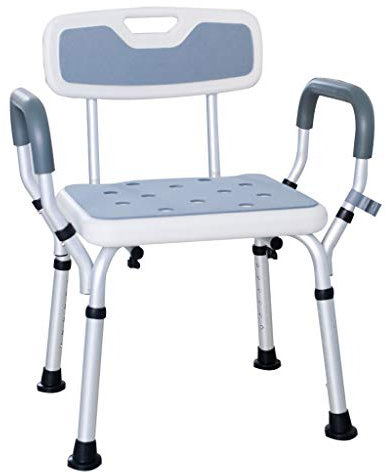 Chaise élévatrice de Baignoire et de Douche, tabouret Ergonomique de Bain/Douche, siège de Salle de Bain avec Main Courante, Dossier, Aide aux Personnes handicapées, Coussinet de Jambe antidérapant