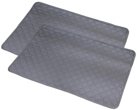 FANSU Welpen Unterlagen, 2 Stück Wiederverwendbare PIPI Matten für Hunde, Wasserfest Inkontinenzunterlage Waschbar, Welpenunterlage für Welpen, Alte, oder Inkontinente Hunde (70x100cm,Grau)