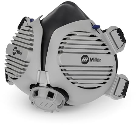 Miller LPR-100 Gen. II Half Mask Respirator, Nuisance OV Relief M/L - Welding Respirator Mask with Filters - P100 Respirator Mask for Filtrating Particulates & Aerosols - Respirator Under Helmet