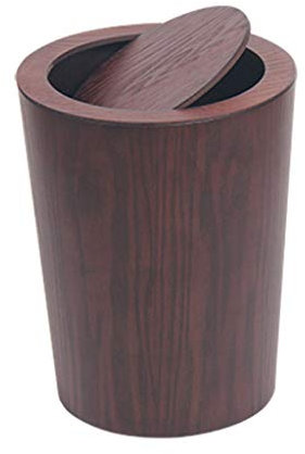 PLMNBQWE Papelera de Reciclaje de Basura Papelera de Madera Creativa Papelera para el hogar Sala de Estar Dormitorio Oficina Hotel Papelera de Cocina de Gran Capacidad de 12 l (Negro)