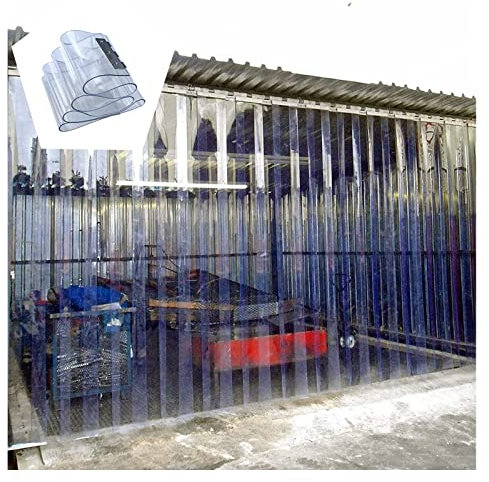 PVC Lamellen Streifenvorhang Vinyl-Streifenvorhang, transparente Kunststoffstreifen, UV-beständig, wärmeisoliert, industrieller Streifenvorhang für Garage, Geschäft