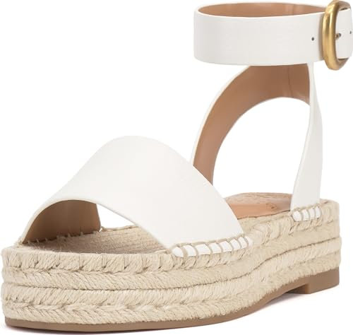 Vince Camuto Women's Darna Espadrille Platform Sandal, Bianco, 7