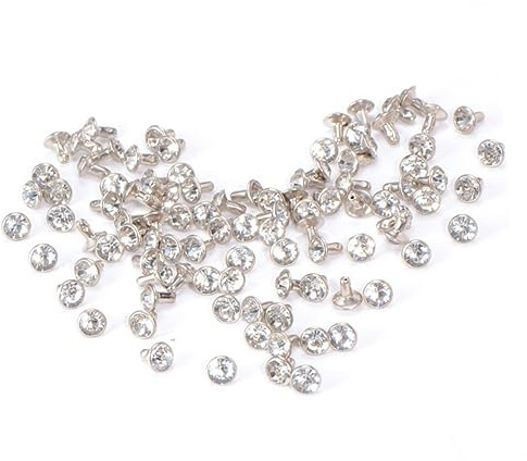 Garneck Strass Nieten Für Kleidung Und Leder – 100 Selbstklebende 7mm Rhinestone Nieten Für DIY Mode - Taschen Und Schuhe – Glänzende Für Kreative Projekte