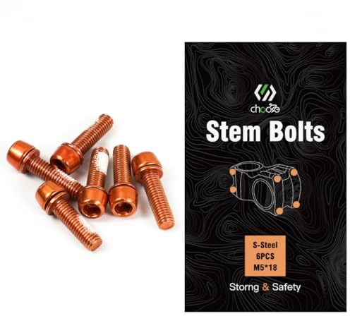 CNCLOL Fahrrad Vorbau Schrauben, M5 x 18mm Fahrrad Schaftschrauben, M5 Schrauben Innensechskant Stem Bolts für MTB/Rennrad/Tourenrad, Orange/Rot/Blau/Grün/Gold/Regenbogen