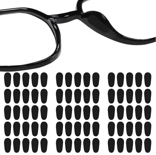 ZHITENG 30 Paires Plaquettes de nez Adhésif Anti, Forme de Larme, Noir | Glisse Lunettes, Doux Protection Nez, Lunette en Silicone Antidérapant, Coussinet Lunettes Nez pour Lunette et Soleil