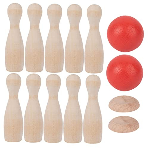 Toyvian Miniatur Bowling Aus Nachhaltigem Holz Traditionelles Wurfspiel Für Junge Mädchen Und Eltern Interaktives Indoor Und Outdoor Spielzeug Koordination Und Beobachtung