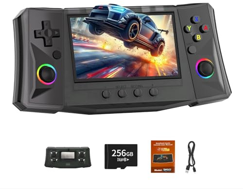 R50 Ultra 50000 in 1 Handheld-Spielkonsole, 4,5-Zoll-IPS-Bildschirm, 256GB-TF-Karte, 4000mAh-Akku, Vorgeladene Emulatoren, Linux-System, Portable Pocket-Arcade, Freunde Familie