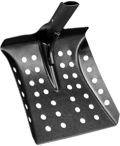 BAZEITFLOW Pelle Métallique de Tamisage Résistante pour Drainage Pelle Perforée Anticorrosion pour Boue et Nettoyage des Caniveaux Outil Multifonction pour Égouts et Fossés
