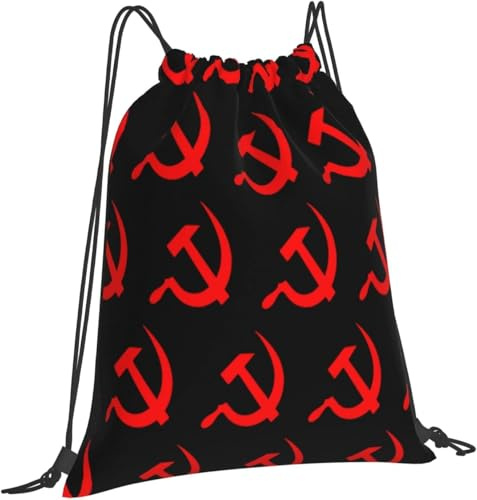 Drawstring Gym Bag Eed Hammer And Sickle Light Backpack Large Folding Rucksack, For Yoga, Women, Activities, 36x42cm