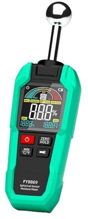 Igrometro digitale, Misuratore Di Umidità Professionale, Non-Profondità 40mm Con Sensore Sferico Display Per Legno, Calcestruzzo, Mattone, Lettura Pratica