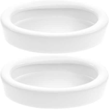 YARNOW 2 Stück Keramik Futternapf für Reptilien und Eidechsen Wassernapf Oval Terrarien Schale für Futter und Wasser Geeignet für Geckos und Schildkröten