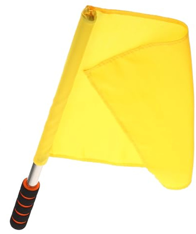 PACKOVE Bandiera Segnaletica Portatile Arbitro a Mano Gialla, Bandiere di Sicurezza per Gare e Traffico, Bandiera per Atletica Leggera Impugnatura Robusta e Leggera, Adatta per Eventi