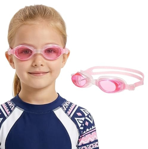 GWEOR Niños unisex Gafas de natación, Gafas natacion niña, gafas piscina, Antivaho Sin goteos, Ajuste optimizado, Más comodidad - Rosa