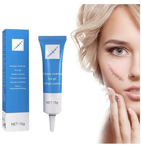 Narbengel für Narben & Dehnungsstreifen - 15g Narbencreme Narbengel Narbensalbe für Narbenpflege C-Abschnitt, Kaiserschnitt Keloide & OP-Narben - Pflege für Neue & Alte Narben (Blau)